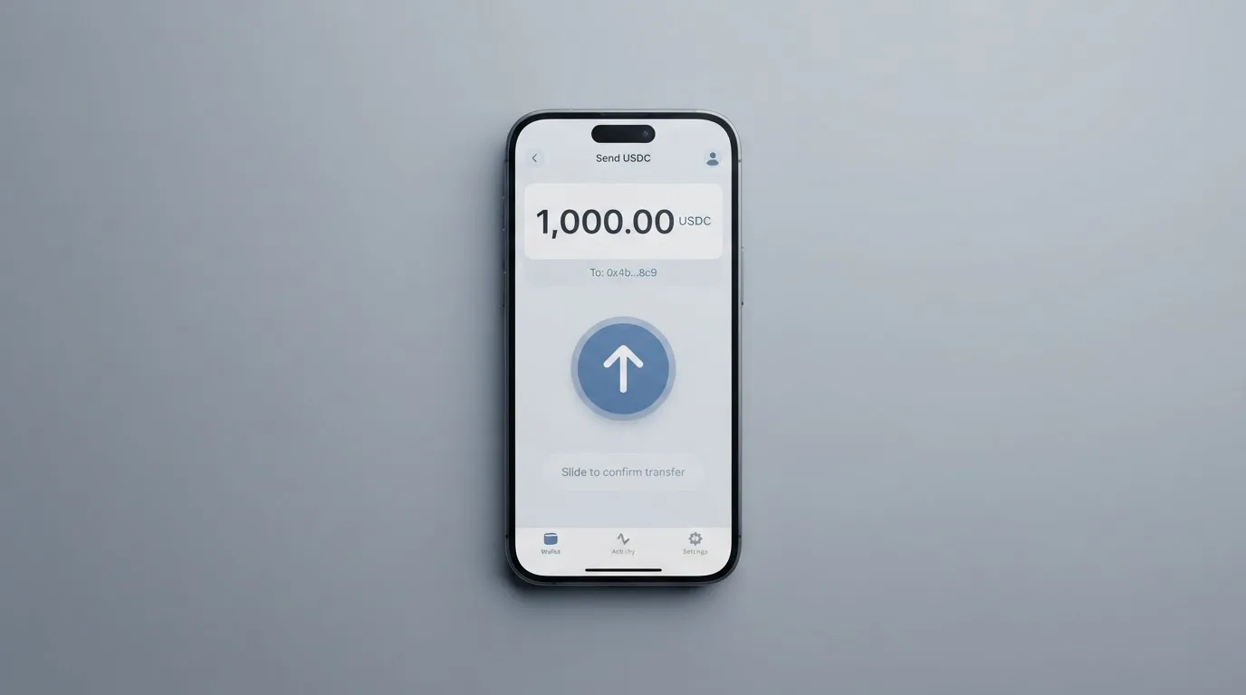 Телефон с экраном перевода стейблкоина